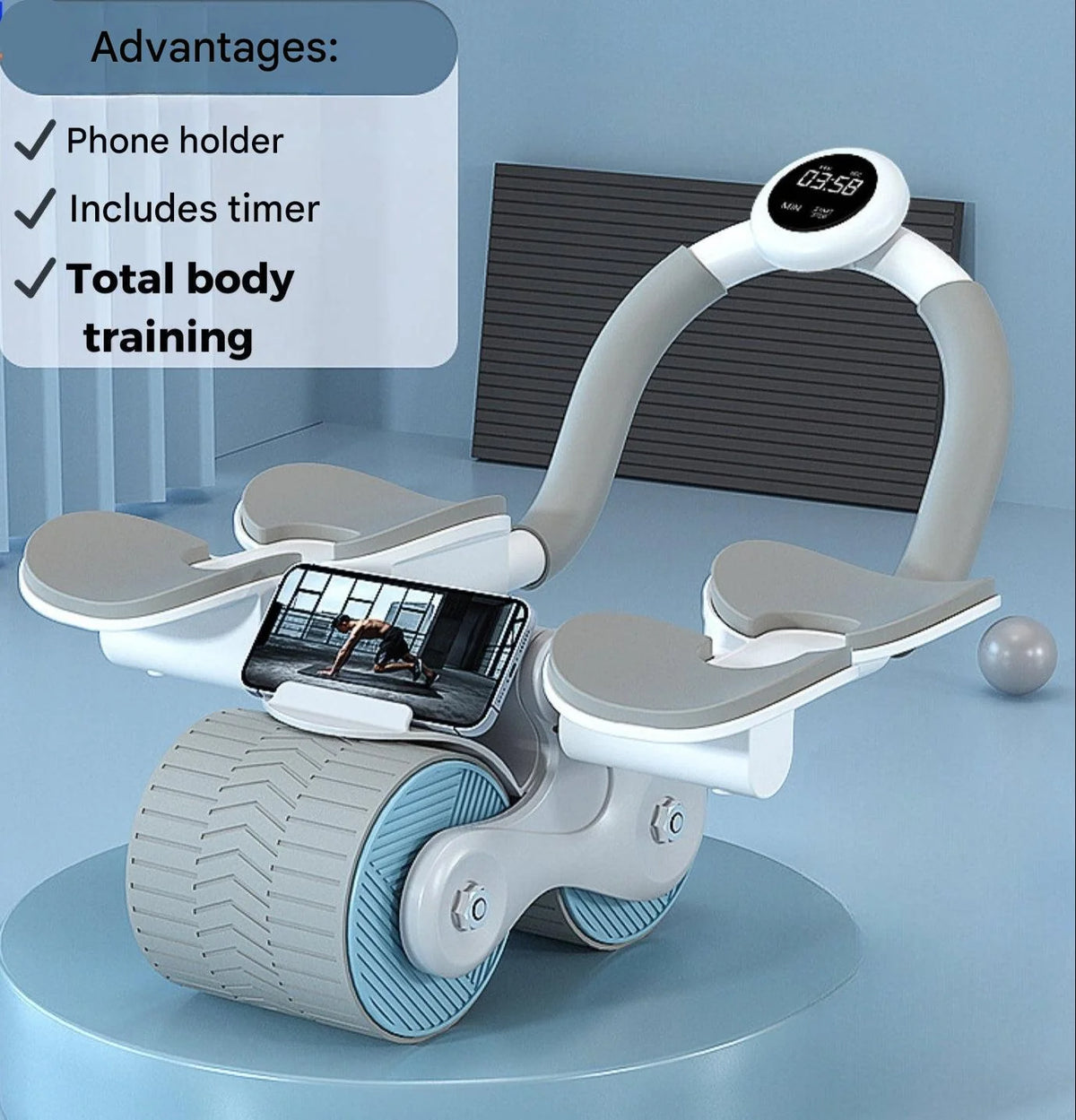 Abdominal Trainer Automatic Rebound & EVA Foam Handles