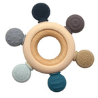 Wooden and Silicone Teething Ring for Infants