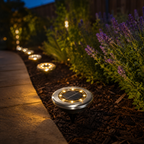 Solar-Powered Weatherproof Stainless Steel Ground Spotlight (8 LEDs)