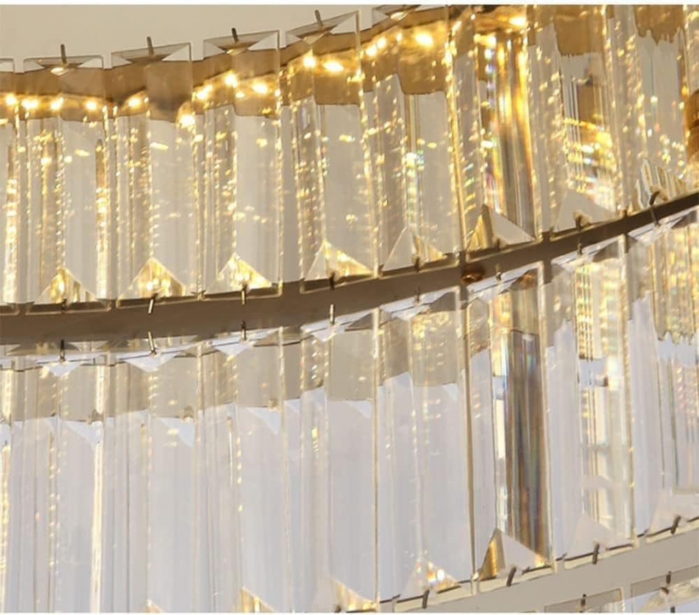 Ceiling Light Fixture with Round Crystal Design and Elegant Gold Finish