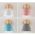 Wood and Iron Macaron Lamp – Contemporary Minimalist Wall Light