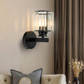 Contemporary Iron and Glass Wall Sconce Light Fixture