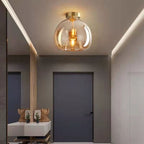 Glass Sphere Ceiling Fixture | Semi-Flush Mount Design