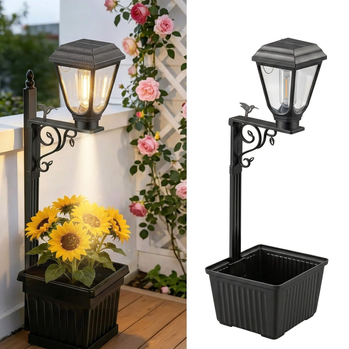 Garden Solar Light Featuring Plant Holder