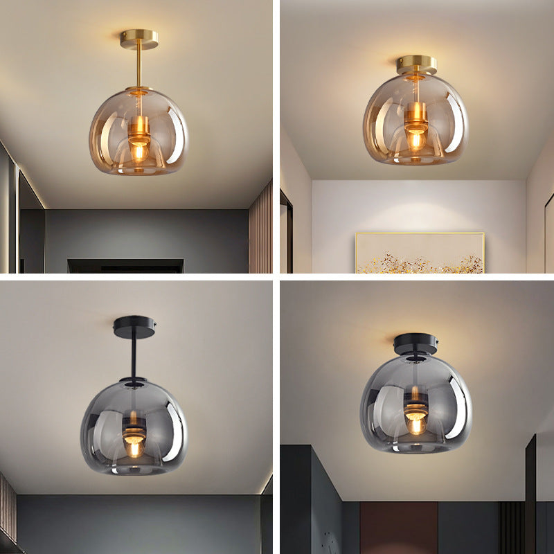 Glass Sphere Ceiling Fixture | Semi-Flush Mount Design