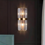 Contemporary Stainless Steel Sconce - Crystal Wall Lighting Fixture