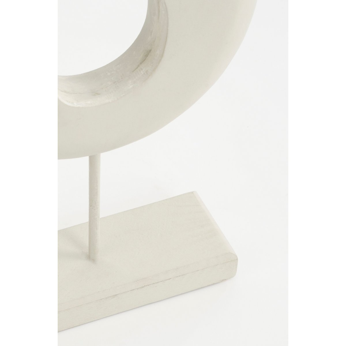 Mangowood Table Decor with Base in White Abstract Design