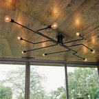 Modern Multi-Arm Sputnik Lamp - Industrial Style Black Ceiling Fixture