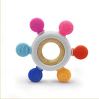 Wooden and Silicone Teething Ring for Infants