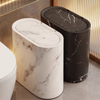 Modern Waste Bin with Lid – Marble Design for Kitchen and Bathroom