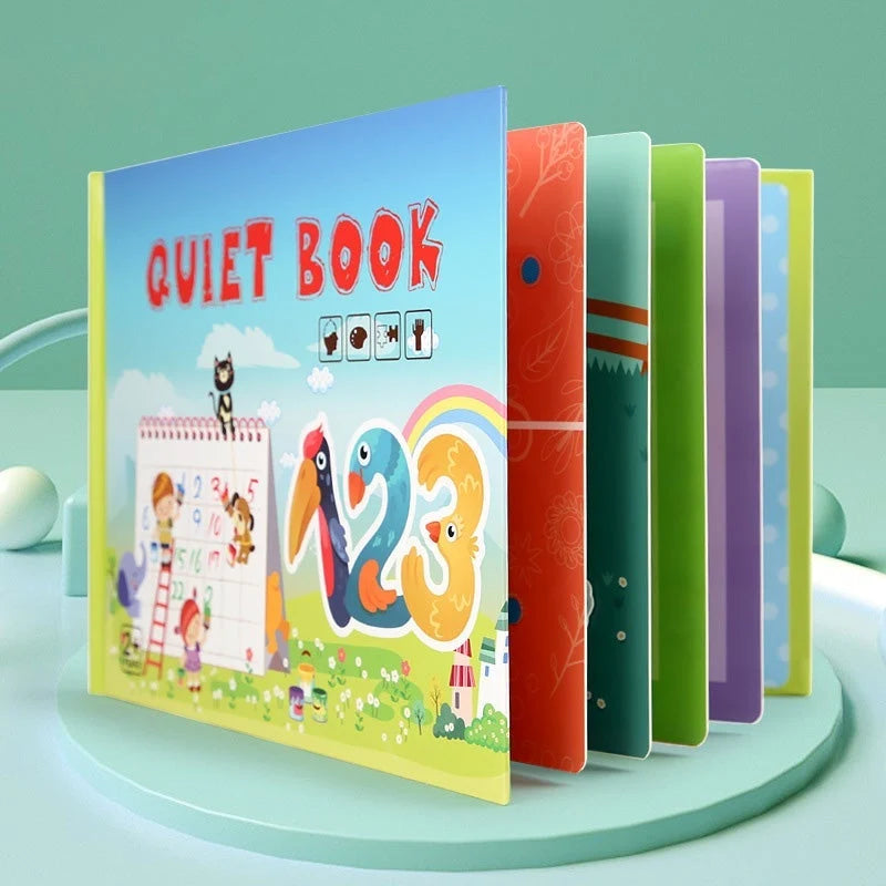 Busy Book Montessori-Inspired Laminated Travel-Friendly