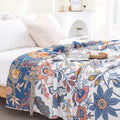 Lightweight Reversible Jacquard Floral Throw Blanket