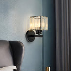 Contemporary Iron and Glass Wall Sconce Light Fixture