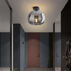 Glass Sphere Ceiling Fixture | Semi-Flush Mount Design