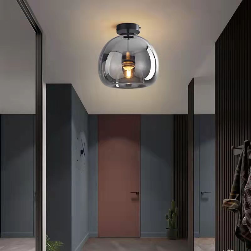 Glass Sphere Ceiling Fixture | Semi-Flush Mount Design