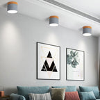 Flush Mount LED Ceiling Light with Wooden Accent in Scandinavian Style