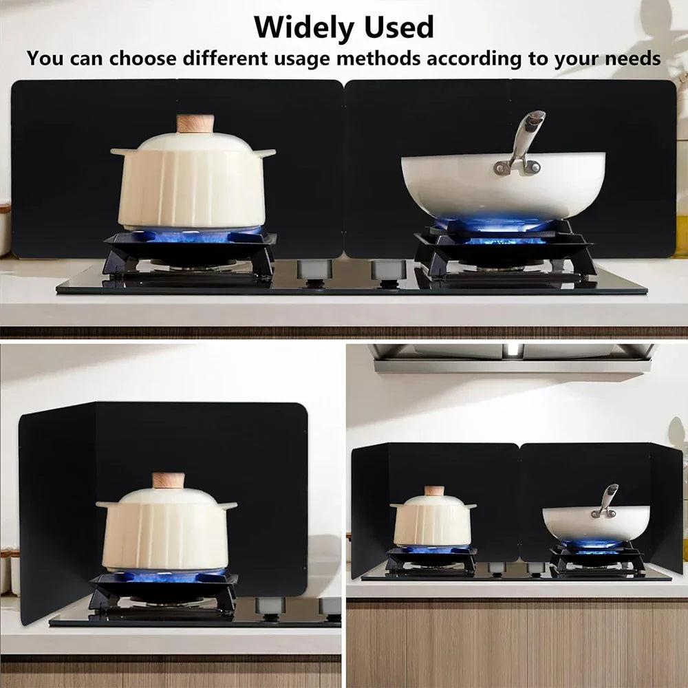Stovetop Splash Guard Stainless Steel Foldable Panels