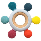 Wooden and Silicone Teething Ring for Infants