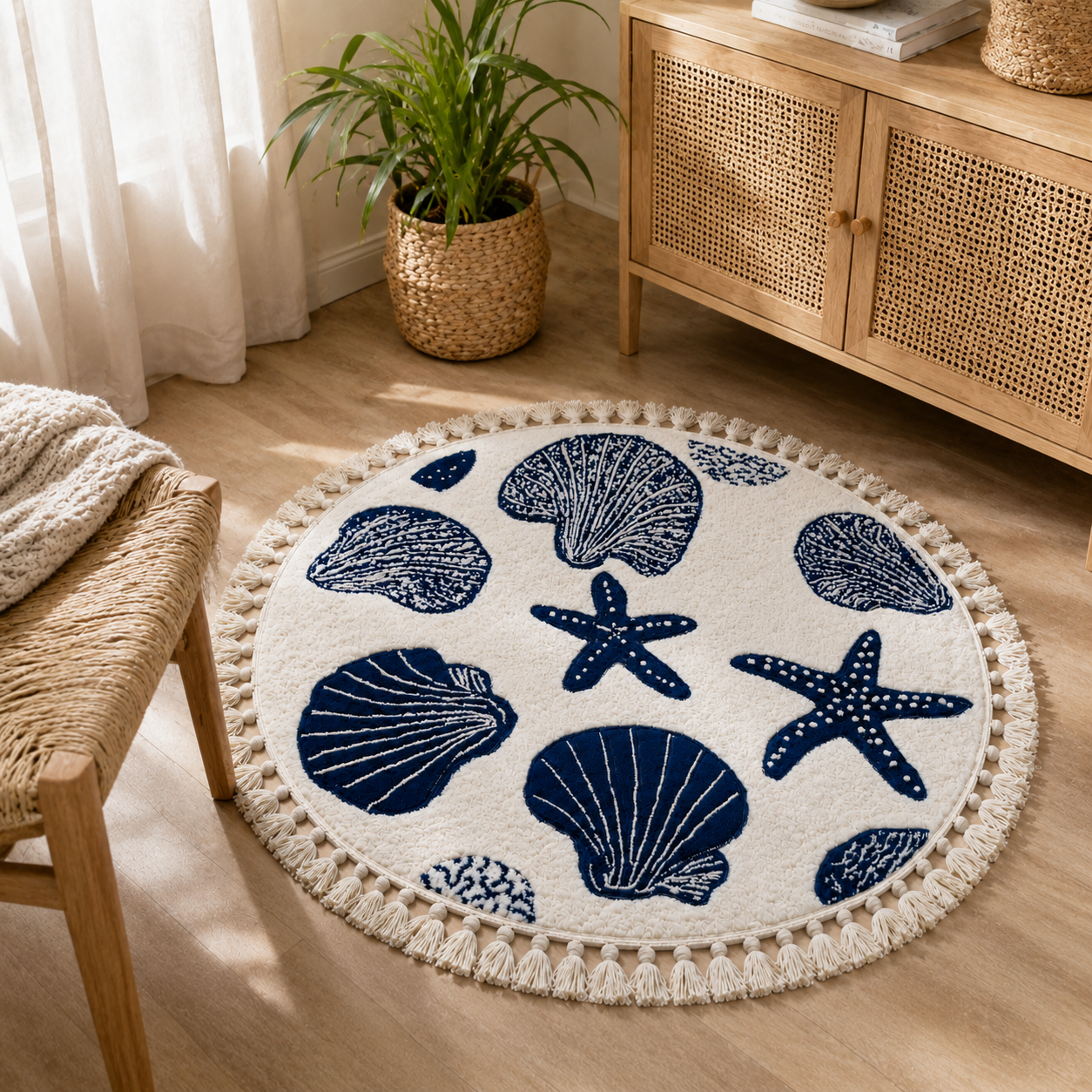 Absorbent Quick-Drying Terry Round Beach Towel