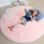 Round Fluffy Rug Ultra-Soft Polyester Non-Slip & Machine Washable