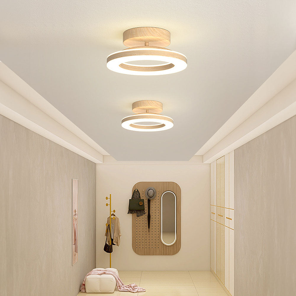 Modern Round Ceiling Light with LED - Acrylic Fixture for Hallways