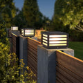 Black Square Solar Wall Light for Outdoor Fence Installation
