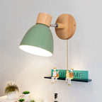 Wood and Iron Macaron Lamp – Contemporary Minimalist Wall Light