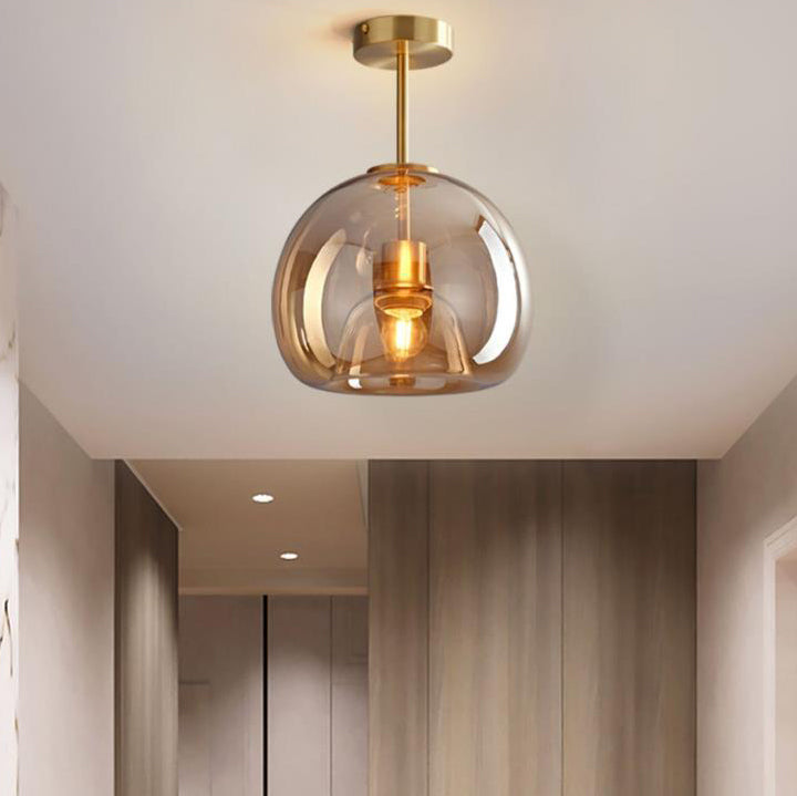 Glass Sphere Ceiling Fixture | Semi-Flush Mount Design