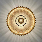 Retro Round Disc Wall Light with Glass Shade