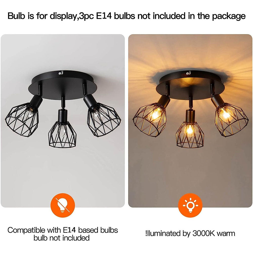 Adjustable Black Ceiling Spotlight Light | Vintage Industrial Style