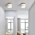 Flush Mount LED Ceiling Light with Wooden Accent in Scandinavian Style