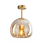 Glass Sphere Ceiling Fixture | Semi-Flush Mount Design