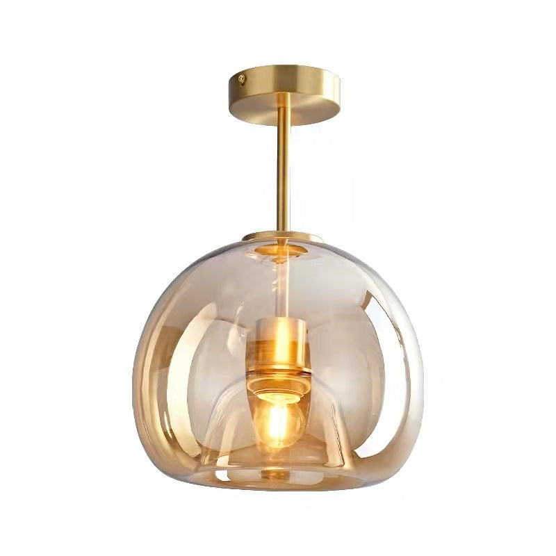Glass Sphere Ceiling Fixture | Semi-Flush Mount Design