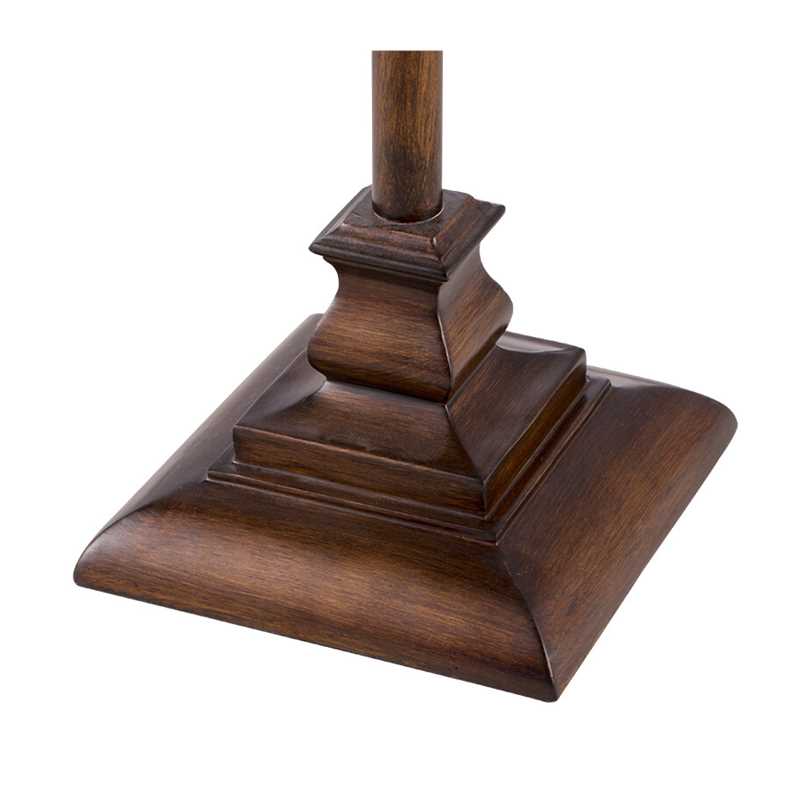 Vintage Brown Floor Lamp Featuring Pleated Shade and Resin Base