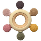 Wooden and Silicone Teething Ring for Infants