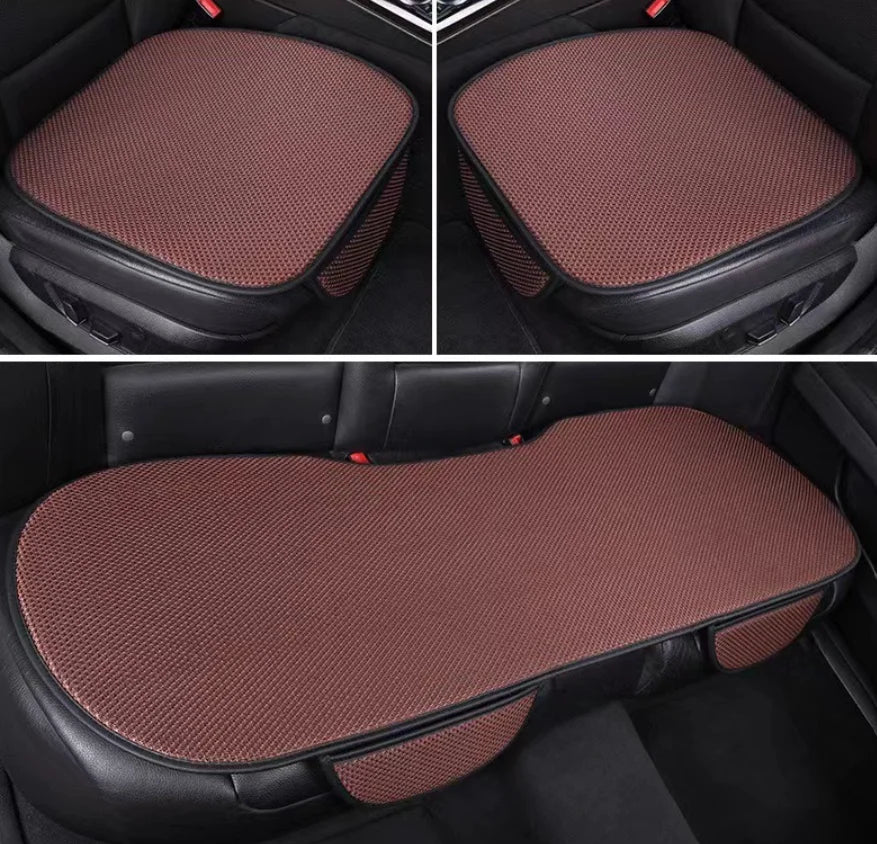 Car Seat Covers 3-Piece Cooling Ice Silk Massage Anti-Slip