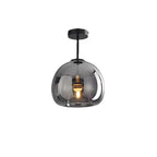 Glass Sphere Ceiling Fixture | Semi-Flush Mount Design