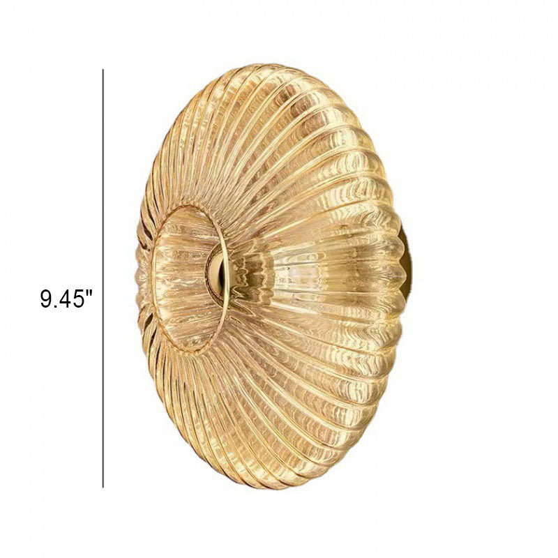 Retro Round Disc Wall Light with Glass Shade