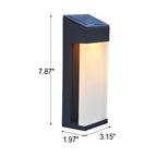 Rectangular Glass Shade Solar Wall Light in Black Metal