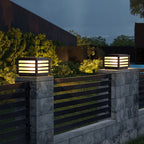 Black Square Solar Wall Light for Outdoor Fence Installation