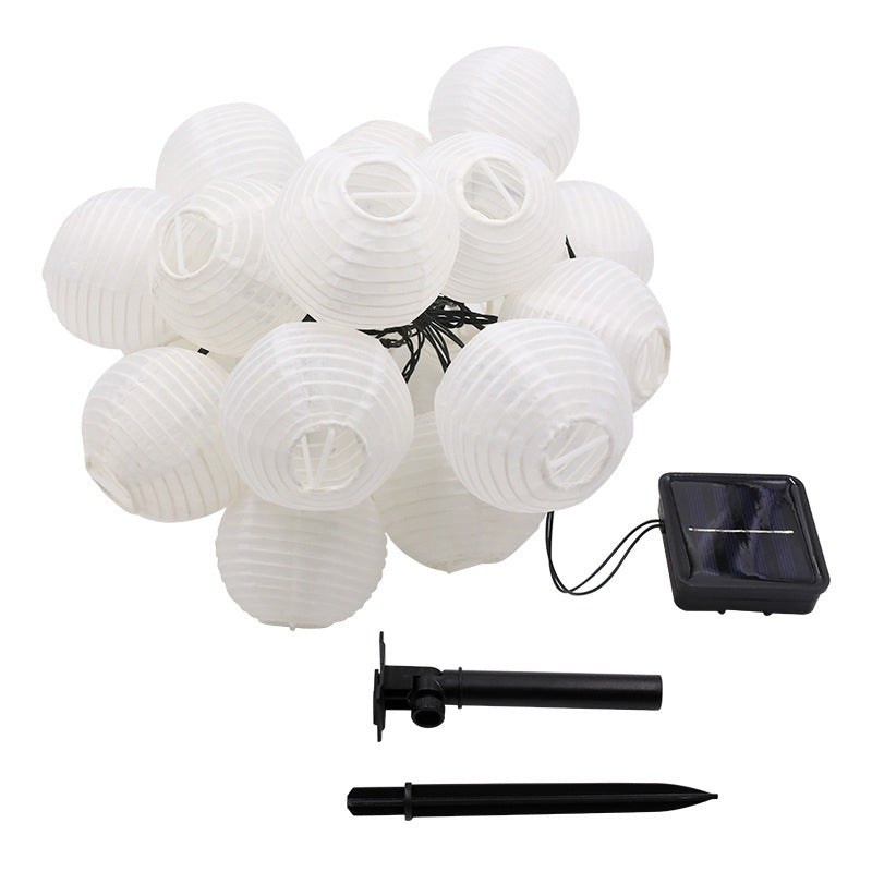 Multicolor Round Lantern Shades Solar String Lights