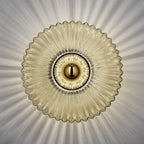 Retro Round Disc Wall Light with Glass Shade