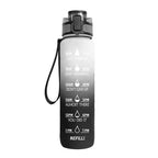 Water Bottle Timeline Markings Built-In Straw 1L Capacity