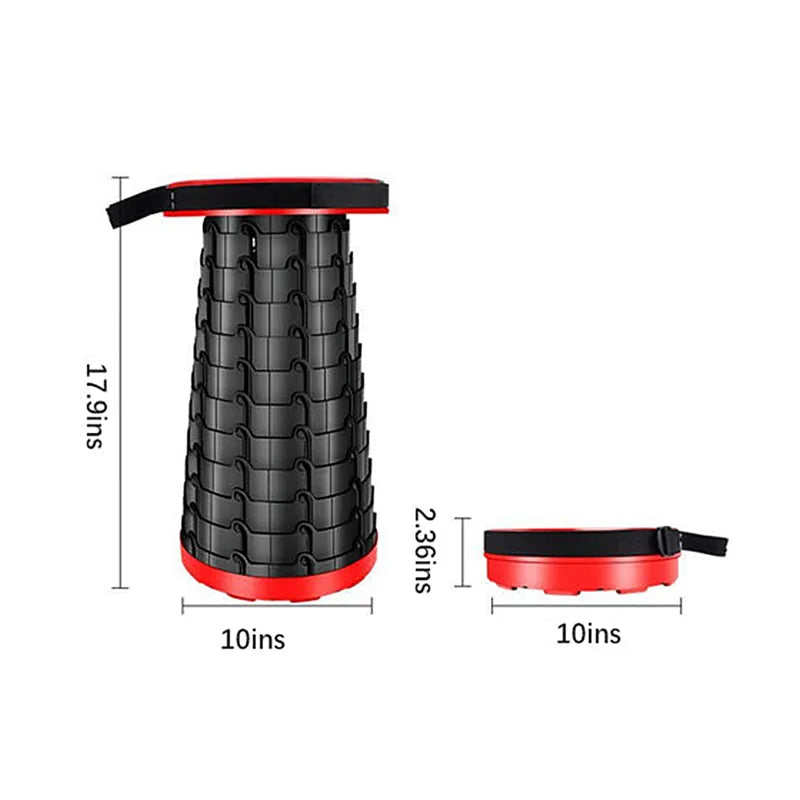 Portable Folding Stool Adjustable Height Folds Flat