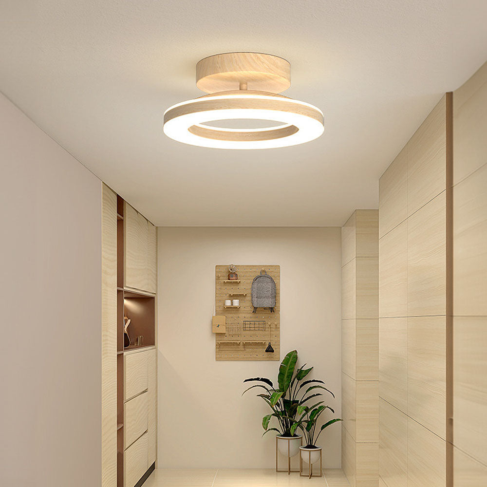 Modern Round Ceiling Light with LED - Acrylic Fixture for Hallways