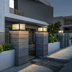Black Square Solar Wall Light for Outdoor Fence Installation