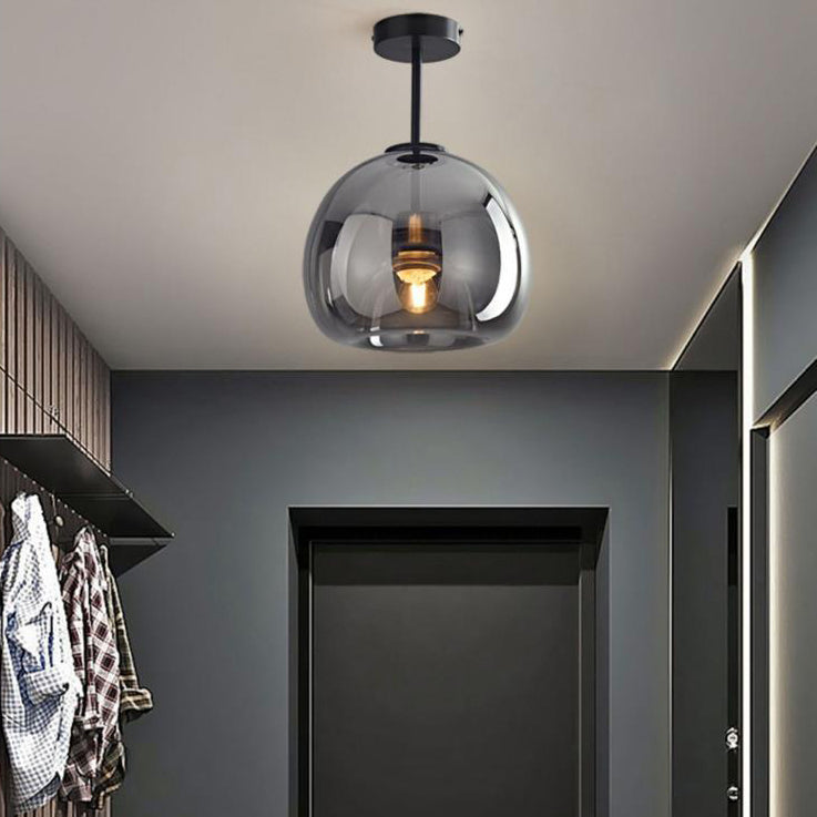Glass Sphere Ceiling Fixture | Semi-Flush Mount Design