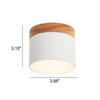 Flush Mount LED Ceiling Light with Wooden Accent in Scandinavian Style