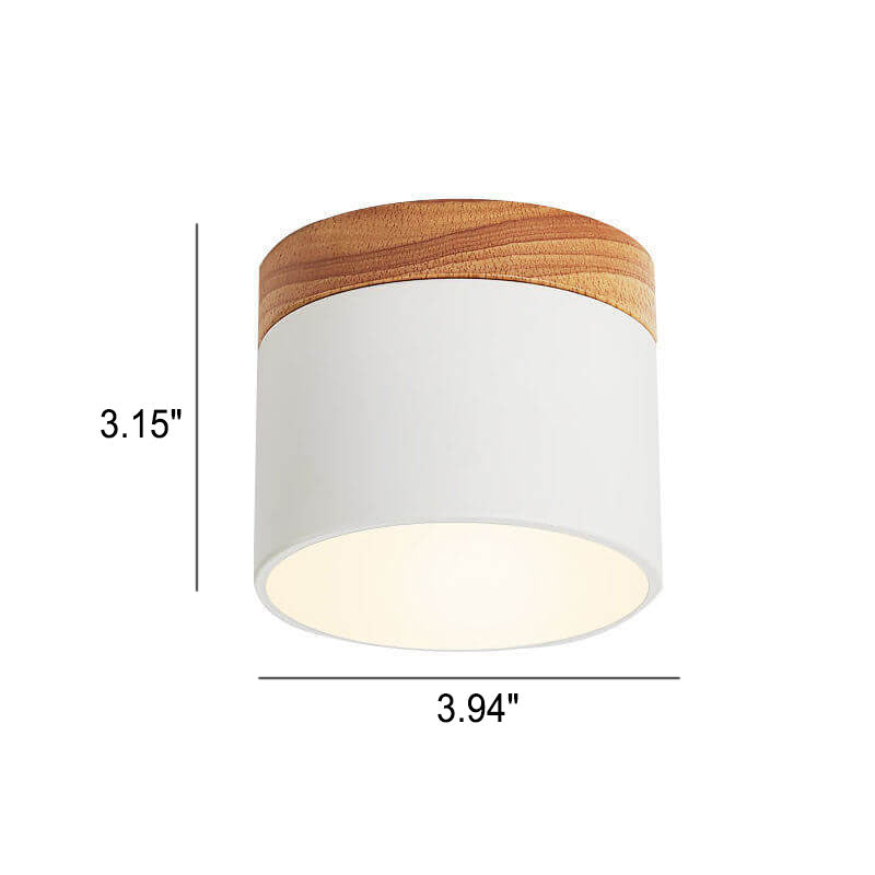 Flush Mount LED Ceiling Light with Wooden Accent in Scandinavian Style