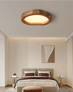 Wood-Look Flush Mount Ceiling Light